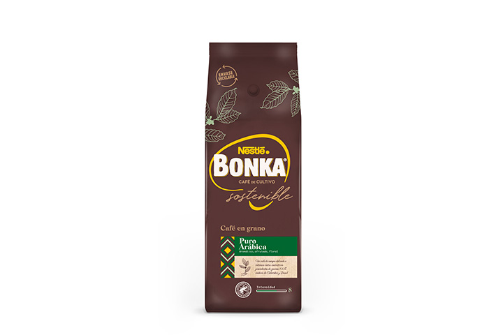 Paquete de café bonka sostenible